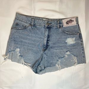 Ripped jean shorts